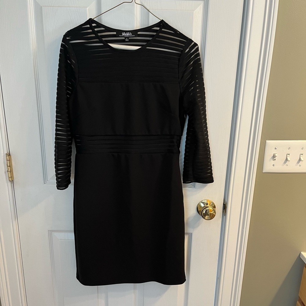 Black dress side zipper